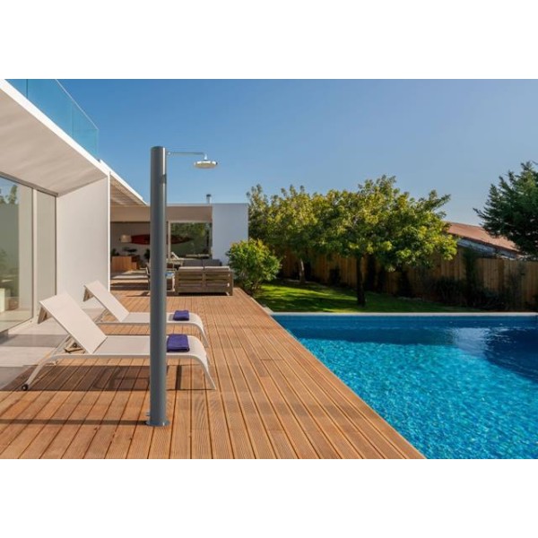 Compra Doccia Solare Tevere TA in acciaio inox AISI 316 L con serbatoio da 28 lt grigio ardesia