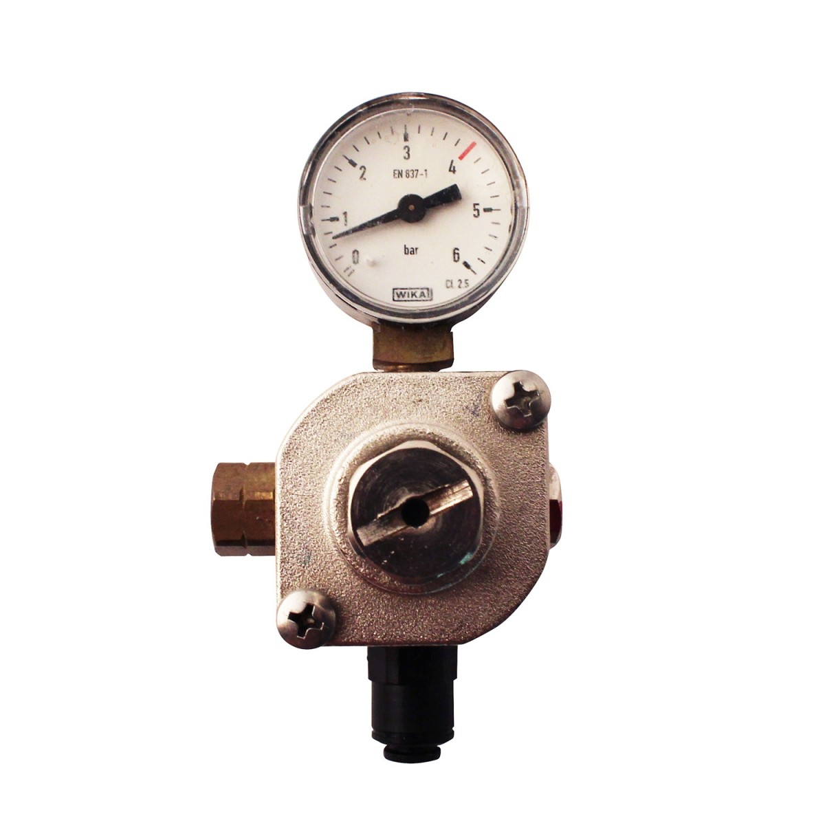 Pressure reducer for one-way CO2 tank