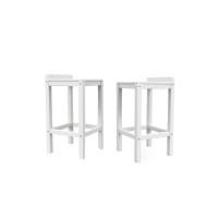 Pair of stools in white varnished wood