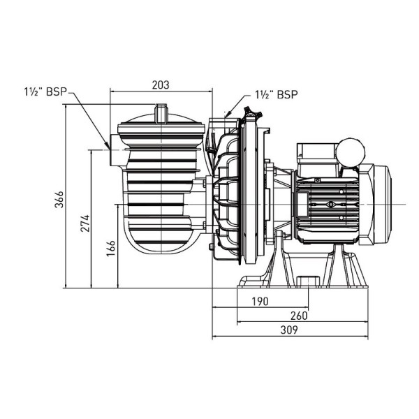 Pompa Piscina Sta-Rite 5P2R - 0,75 KW/ 1,00 HP