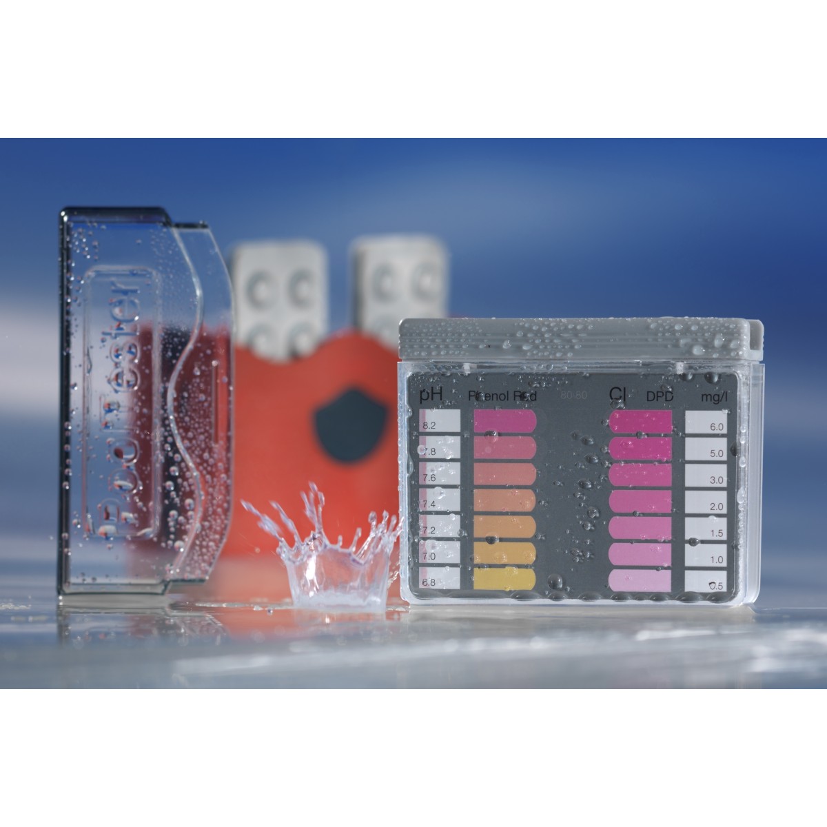 CHl/pH analysis kit for pool water