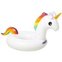 Unicorno bianco gonfiabile e galleggiante per piscina