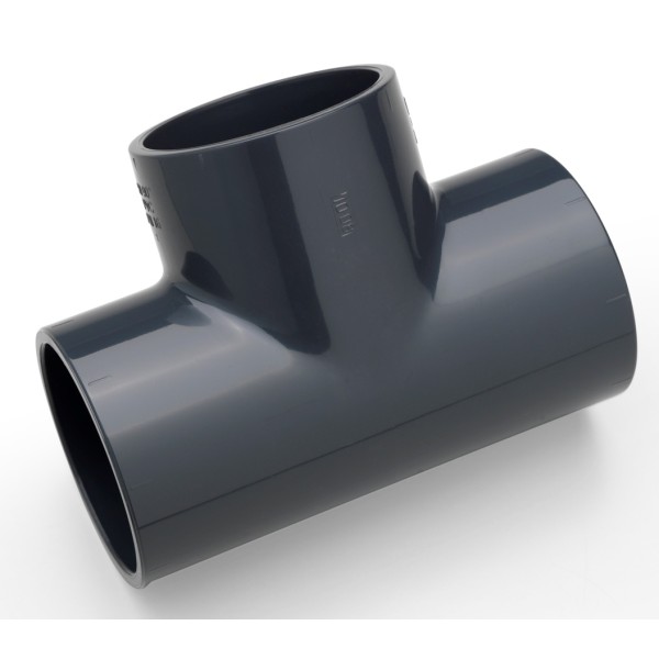 Angle pipe in PVC T-shaped