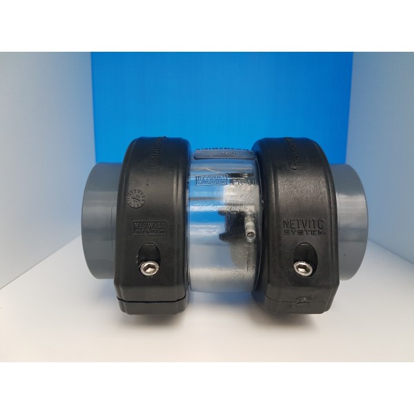 Non-return clapper valve with see-through viewer