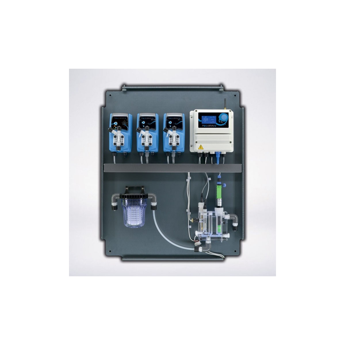 Control panel POOL BRAVO pH, Chlorine and Flocculant