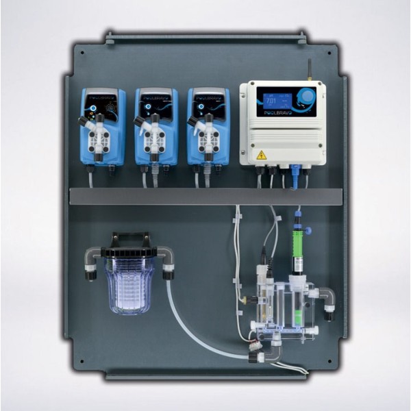 Control panel POOL BRAVO pH, Chlorine and Flocculant
