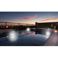 Solar floating round ball light, diam. 30 cm