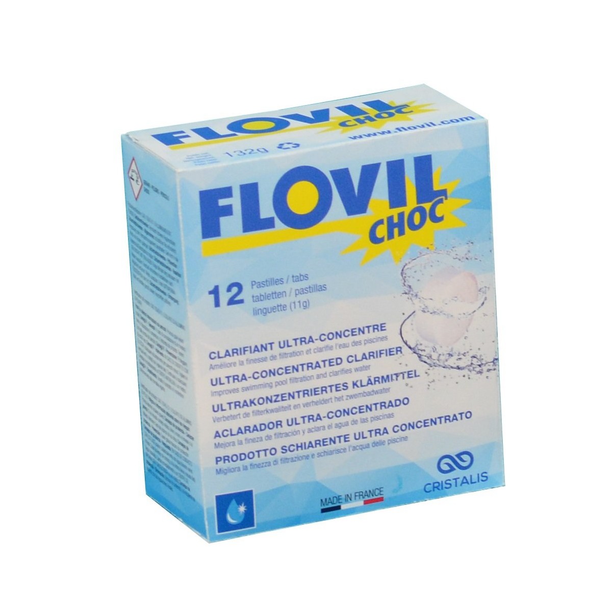 Flovil Choc - Pastiglia di flocculante schiarente per piscina