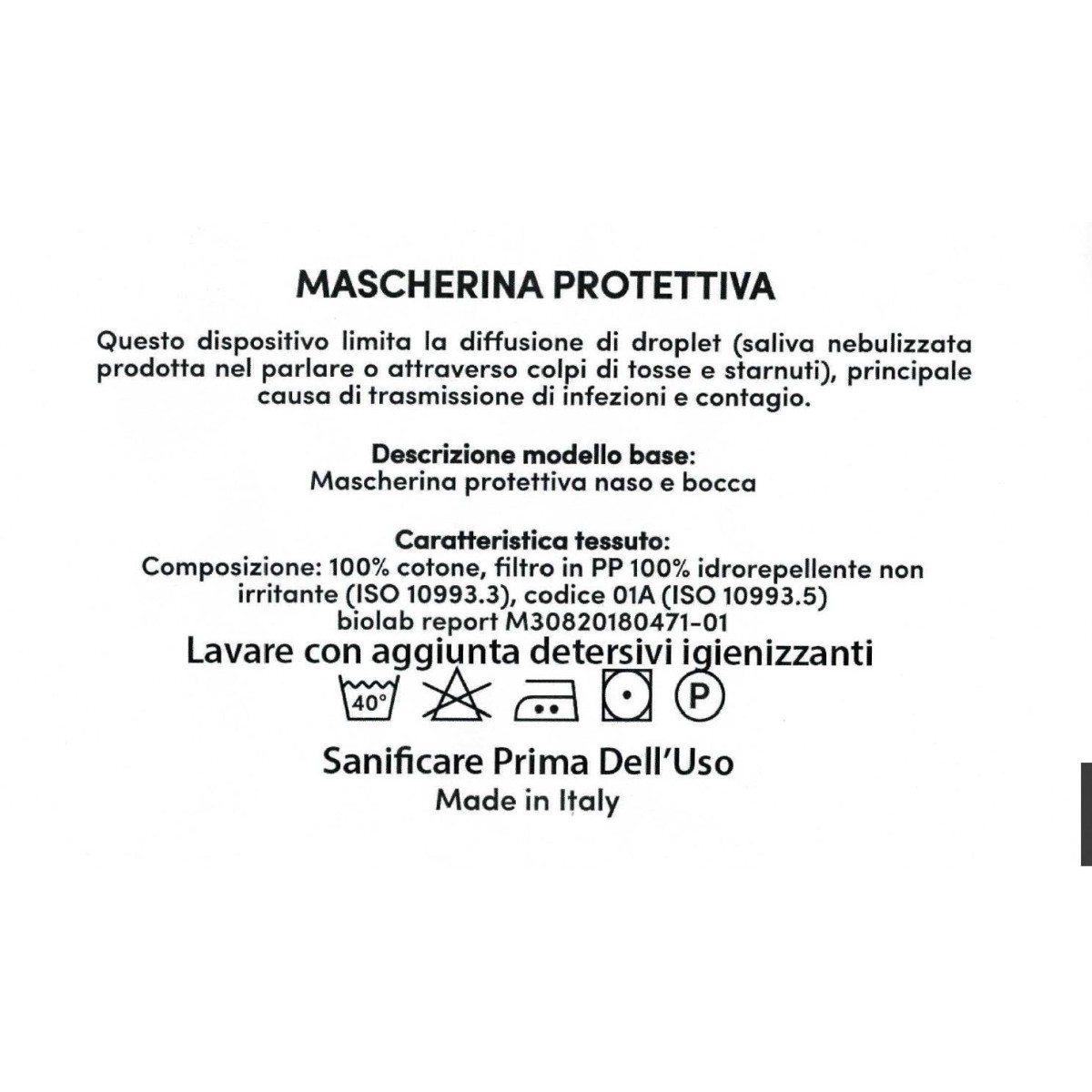 Compra Mascherina protettiva lavabile 100 pezzi