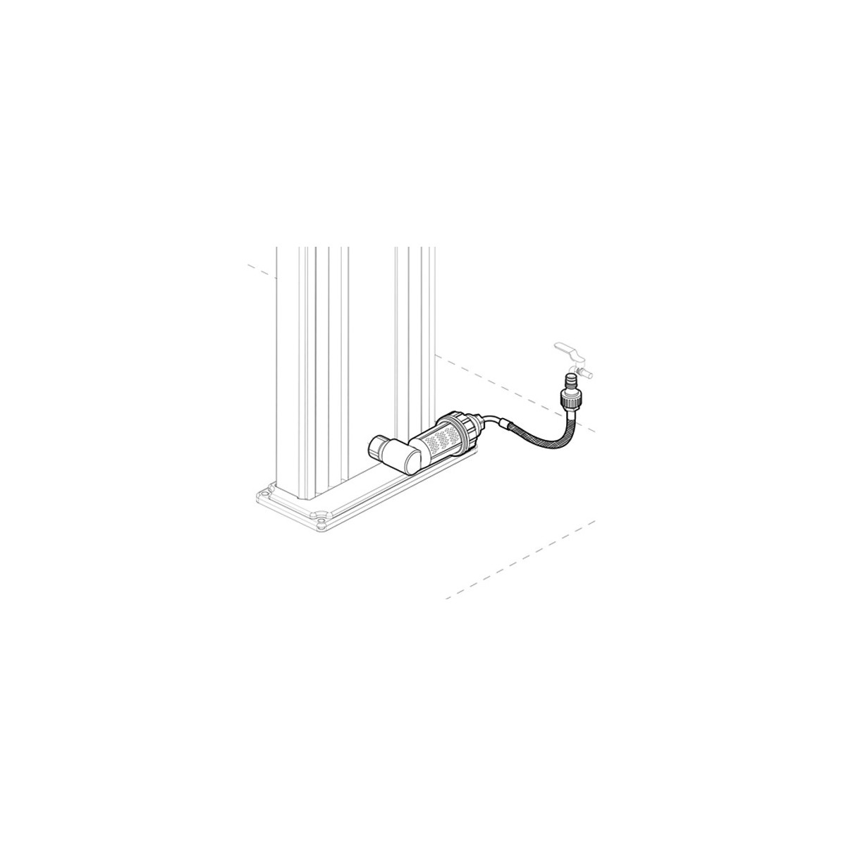 Doccia solare Dada con serbatoio da 30 lt con soffione, miscelatore e kit filtro anticalcare