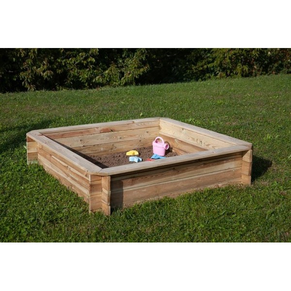 Compra Sabbiera in legno con coperchio per bambini 120x102