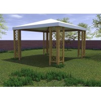 Gazebo in legno di pino impregnato Capri con telo di copertura