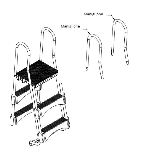Handrail for safety ladder for above ground pools Laghetto - Piscine Laghetto | Vannini Aqua&Pool