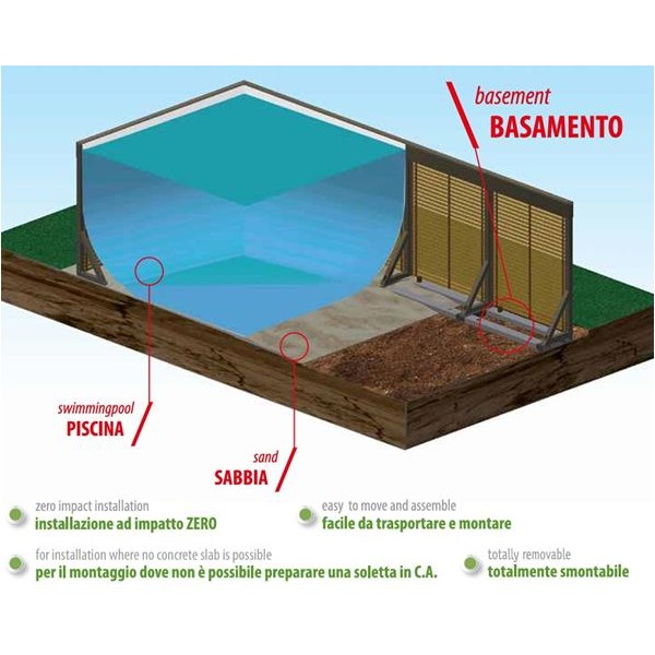 Kit Basamento per montaggio senza soletta di cemento - Piscina Antea 24 - | Vannini Aqua&Pool