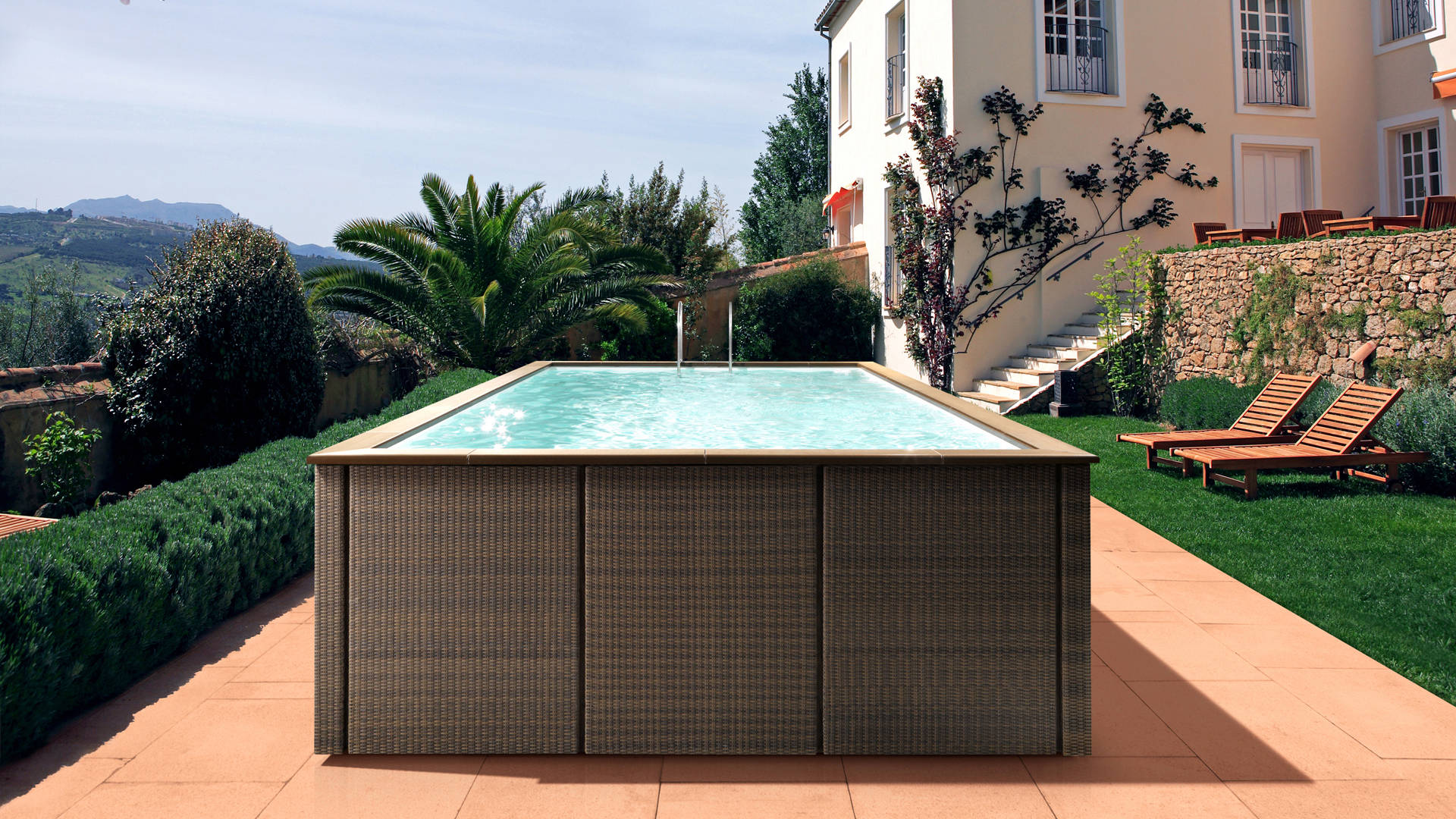 Piscina Laghetto Rattan marrone